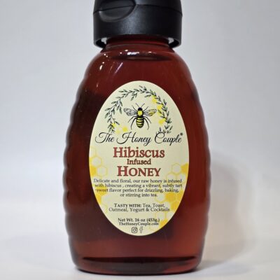 Hibiscus Infused Honey - Raw Honey with Natural Hibiscus Flowers